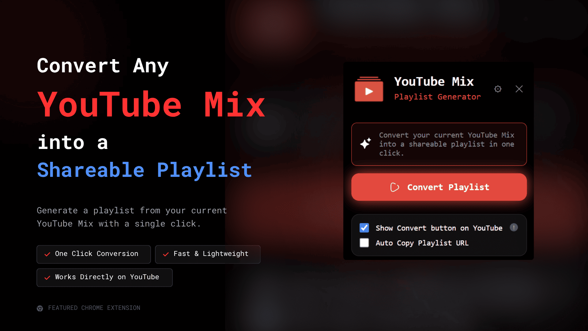 YouTube Mix Playlist Generator banner